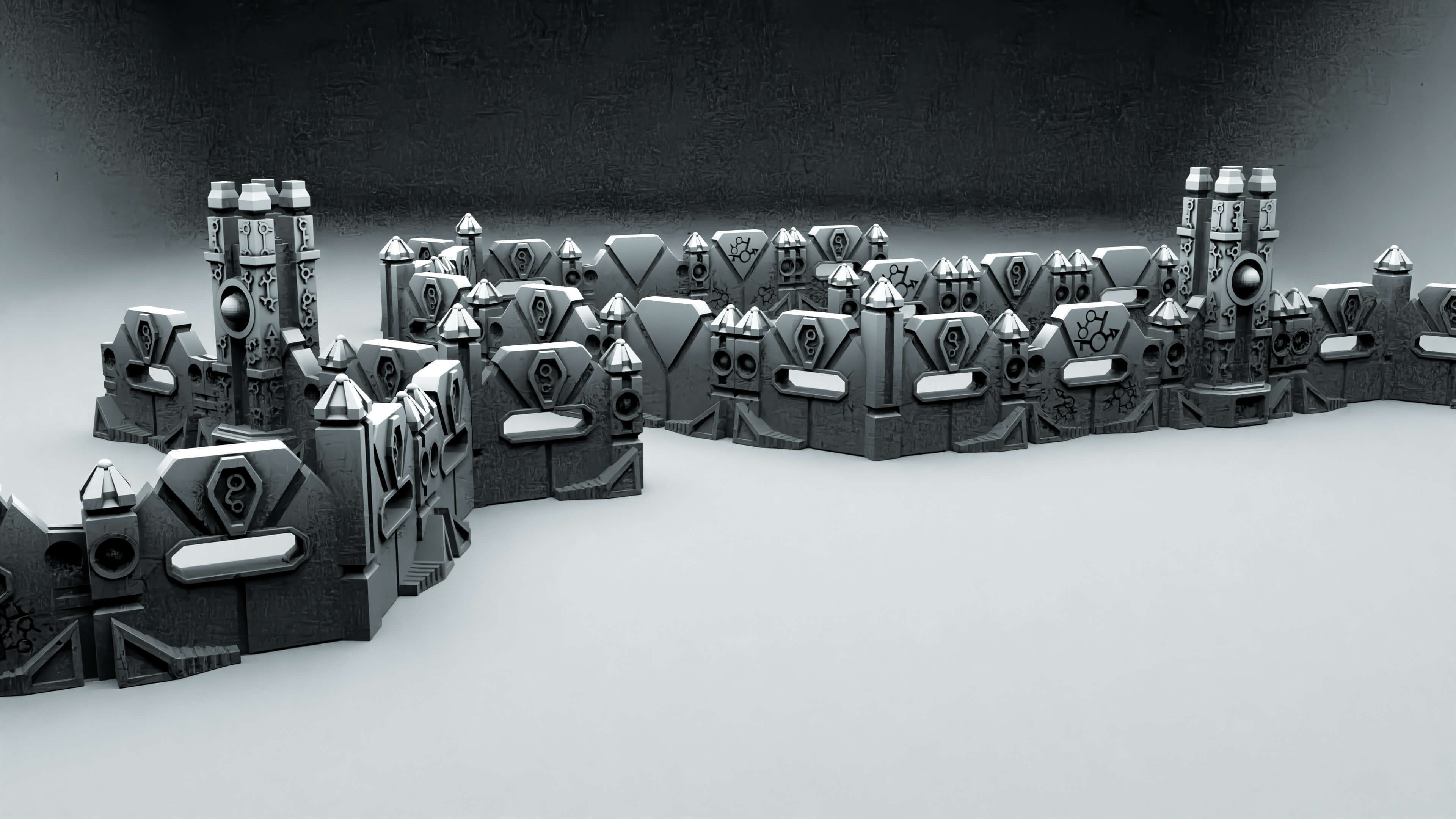 ETERNAL DYNASTY DEFENCE WALLS/BARRICADES AND ENERGY TOWERS TABLETOP TERRAIN