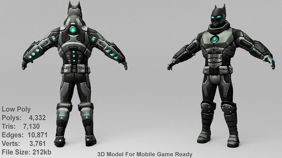 Batman 3D Model High-Detail Game Ready with PBR Textures