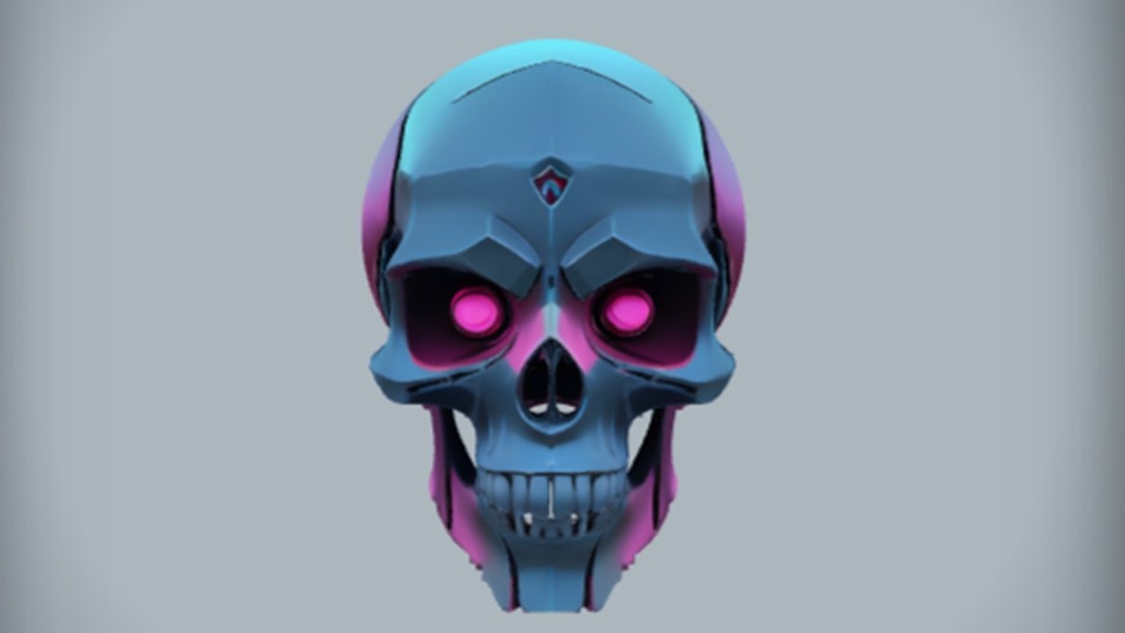 futuristic robotic skull   3D Game Ready Model