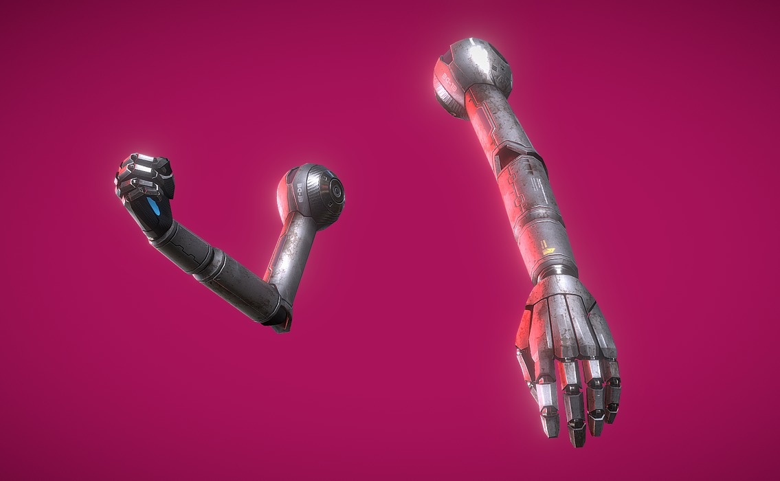 Separate Robot Arms I - optimized for VR - rigged - 4k - 8k