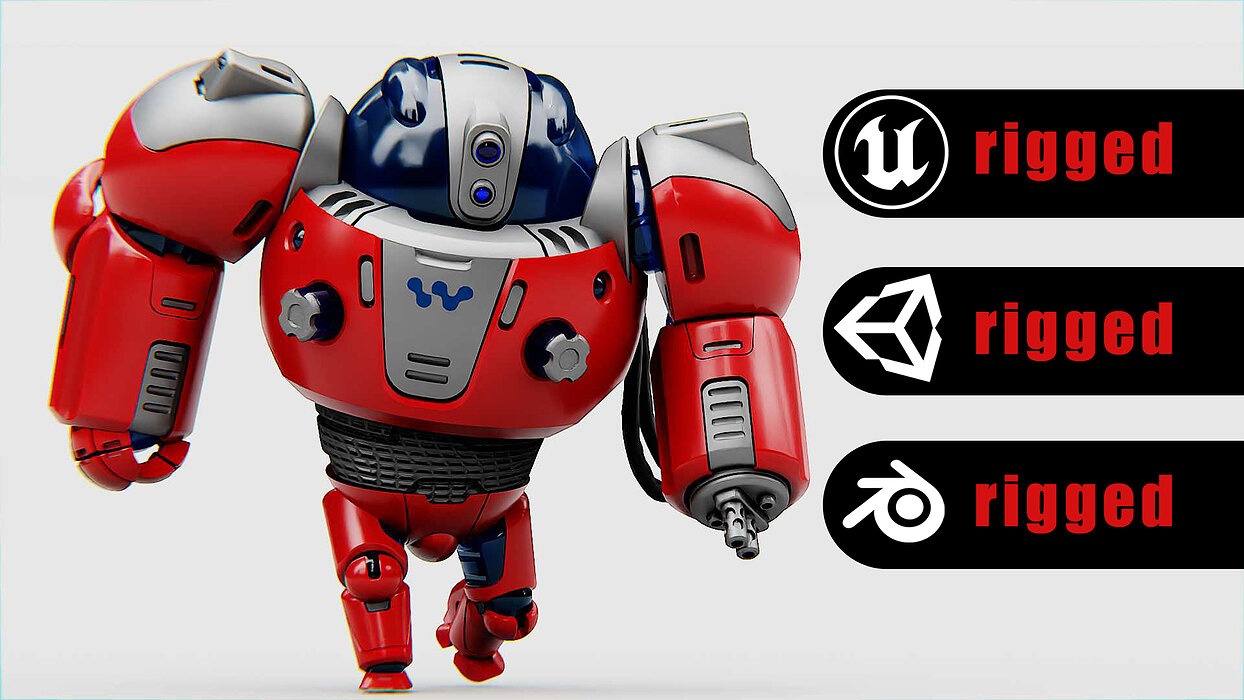 ASTRONAUT BOT Rigged for Unreal Engine - Unity - MIXAMO 