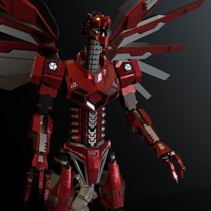 Dragonoid - Mecha Dragon 3D Model