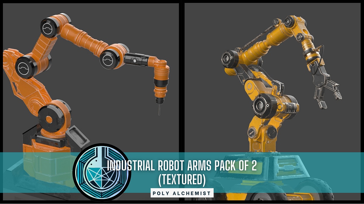 Industrial Robot Arms Pack Of 2  -Textured