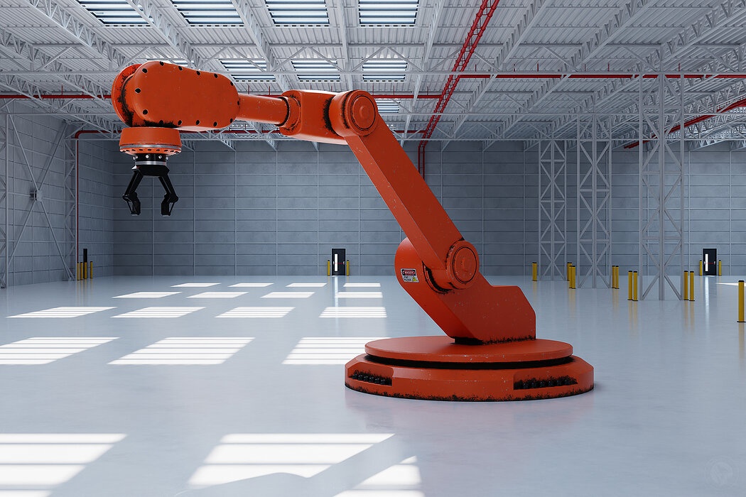 Industrial robot arm 3D model