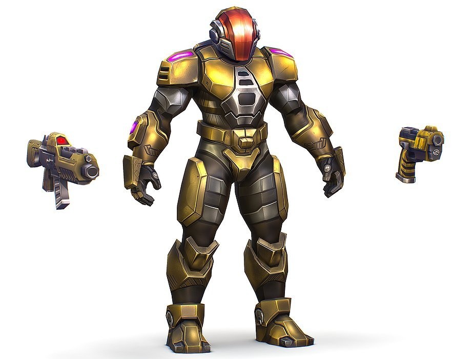 Cartoon Sci-Fi Cyborg Drone Trooper Soldier