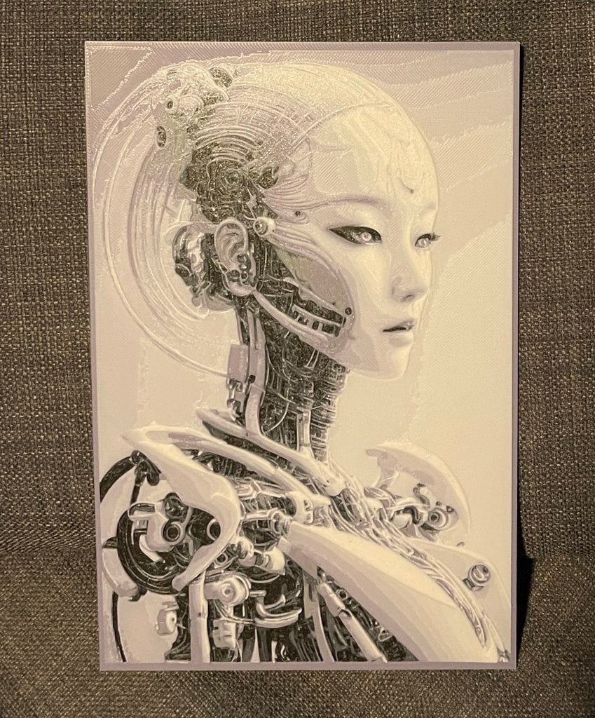 Cyborg Girl - Hueforge Print
