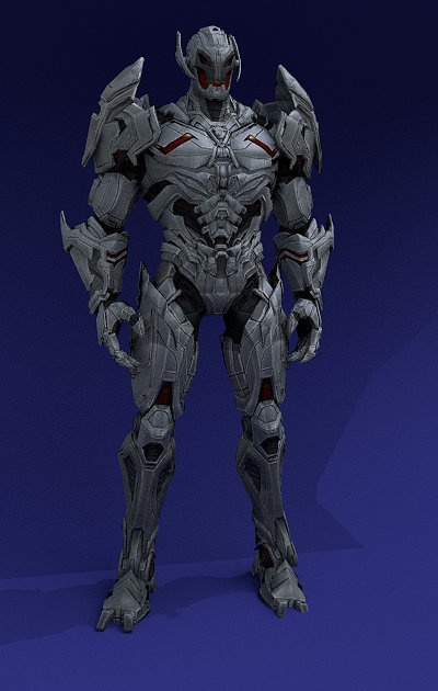 Ultron Futuristic AI Robot Overlord 3D Model Metallic Villain