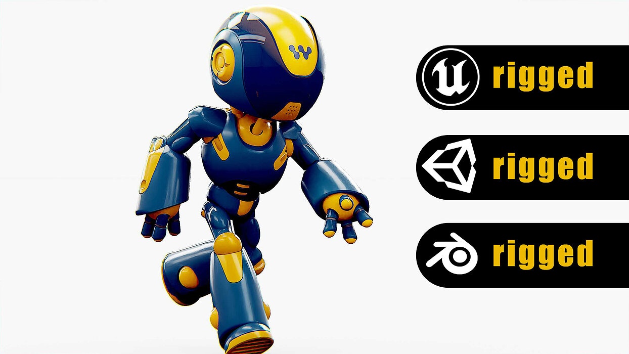 TOY BOT HUMOND Rigged for Unreal Engine - Unity - MIXAMO 