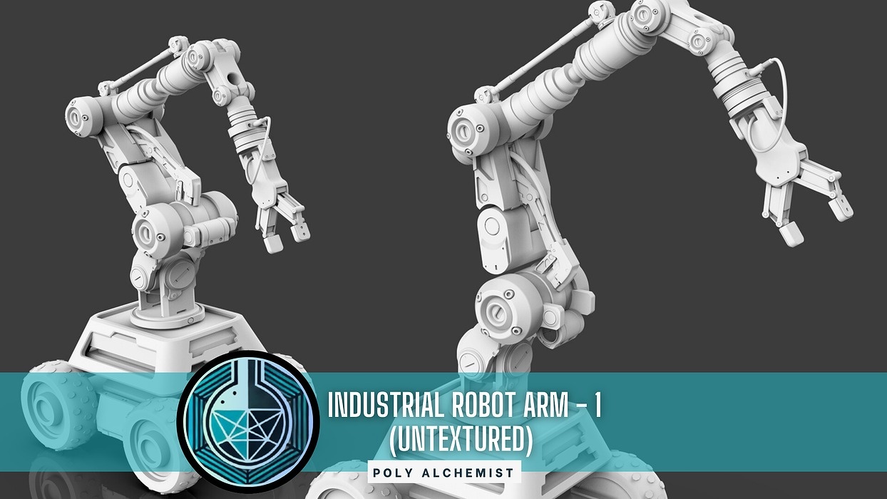 Industrial Robot Arm - 1 -Untextured