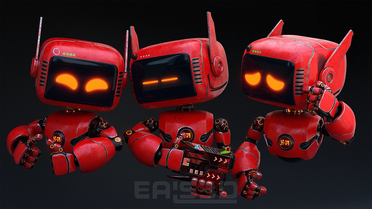 Cute Robot H-74 Red