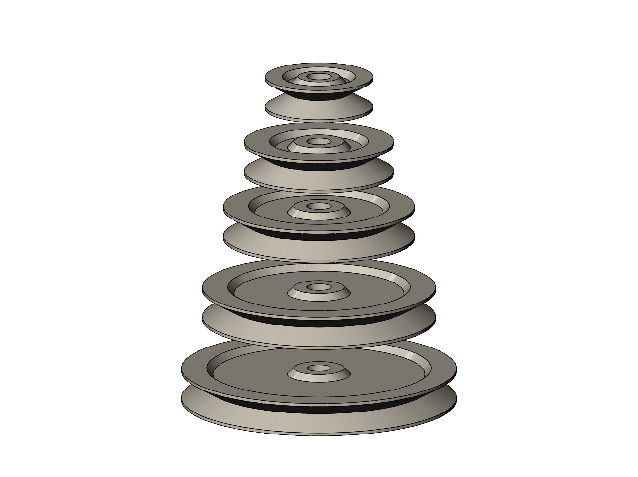 MINI METRIC V PULLEY SET 3D PRINT MODEL
