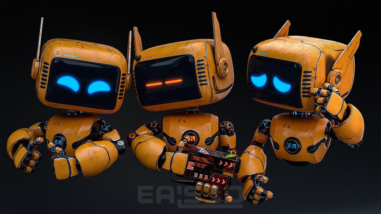 Cute Robot H-74 Yellow