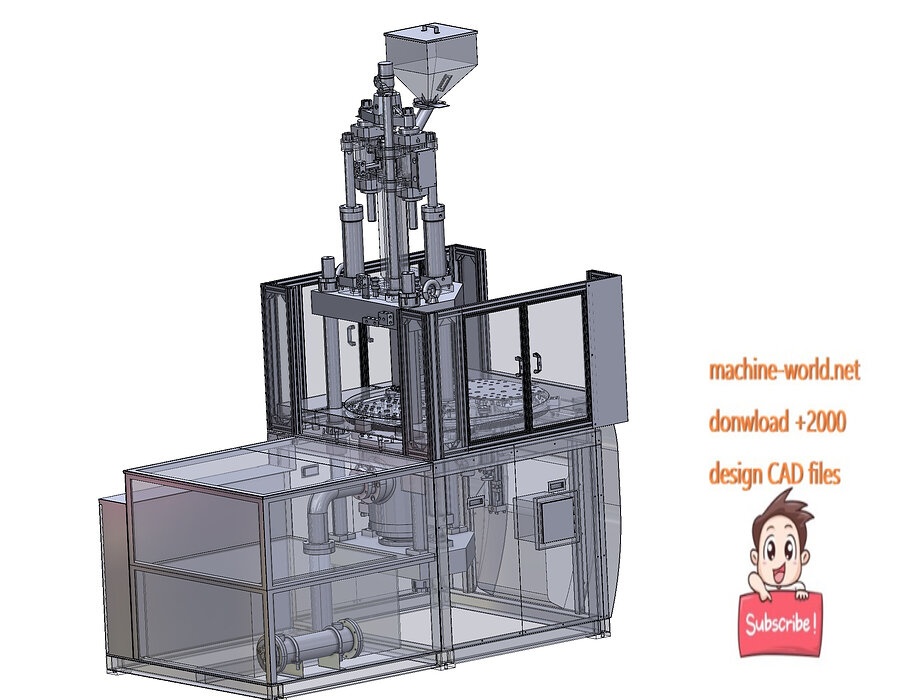 industrial 3D model Vertical injection molding machine