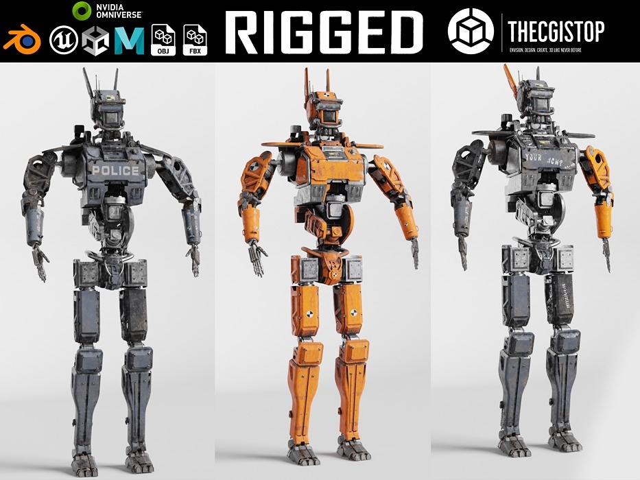 Chappie Robot 3 Variant IK RIGGED
