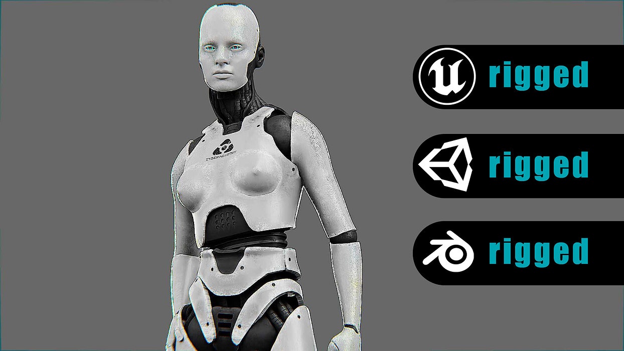 META HUMAN BOT-B Rigged for Unreal Engine - Unity - MIXAMO 