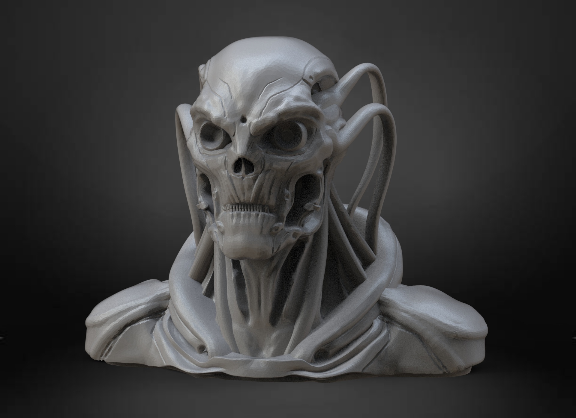 SCULPTURE OF A CYBORGSKULL