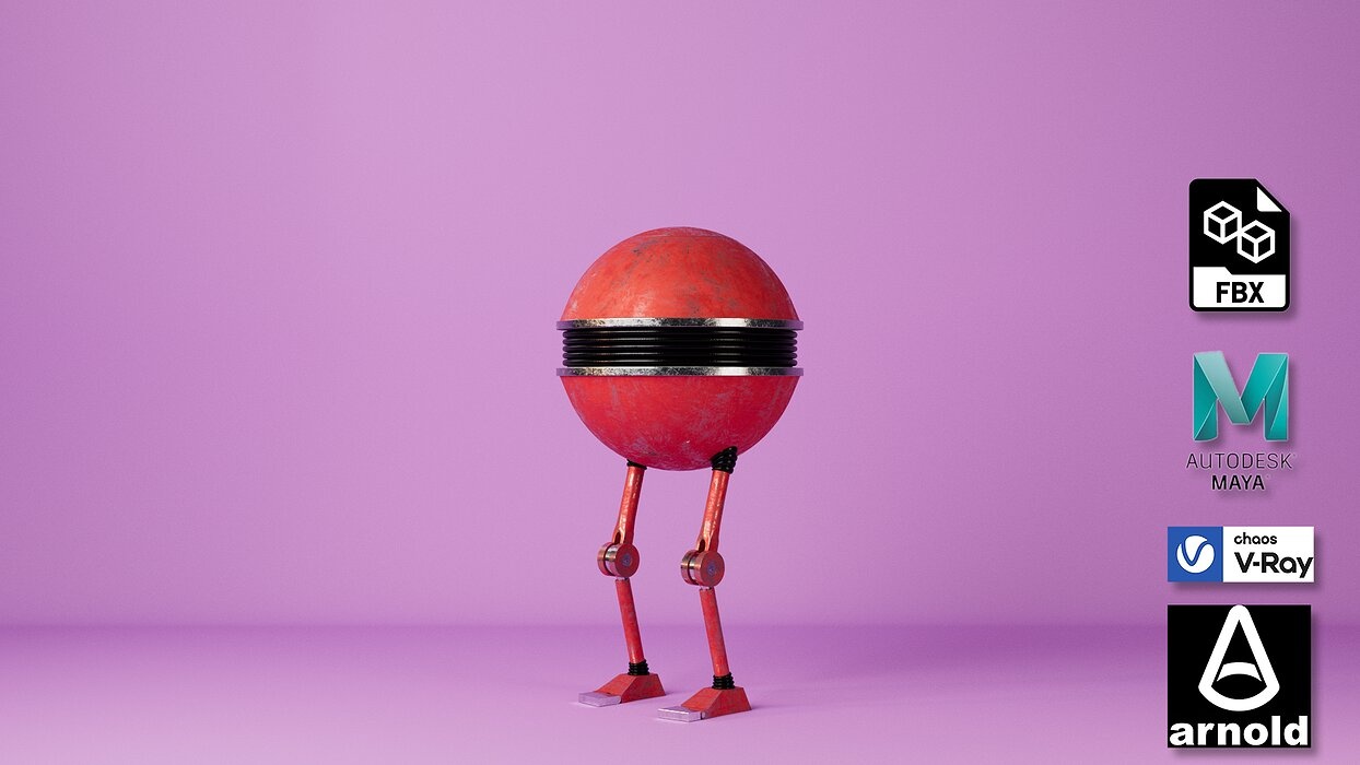 Cartoon Robot Character Rigged 3D Model 
