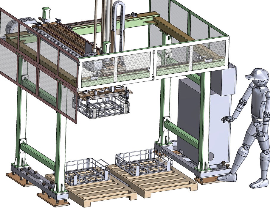 industrial 3D model large gantry manipulator exhaust frame