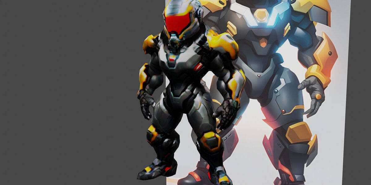 a robot with a helmet and a sword sigma male offic