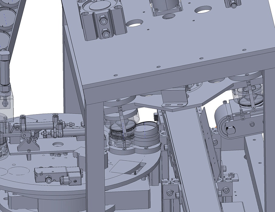 industrial 3D model Inclined lid assembly machine