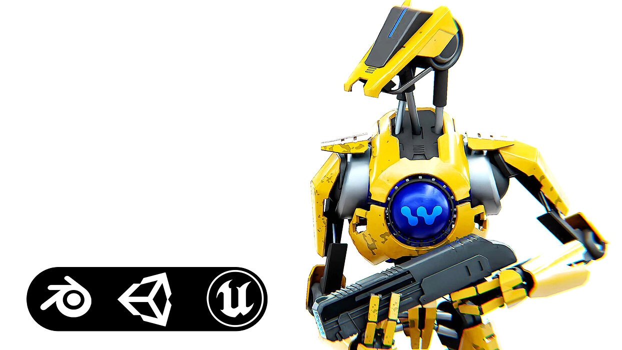 BATTLE DROID V-30  Rigged for Unreal Engine - Unity - MIXAMO 