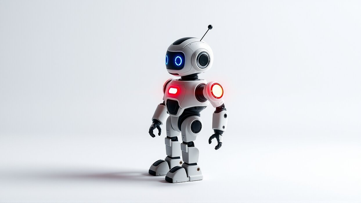 Stylish Neon-Indicated Toy Robot Assistant