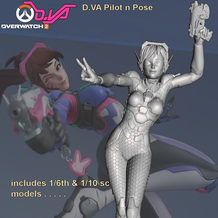 Overwatch2  DVA 1-10th and 1-6th Scale by SPARX