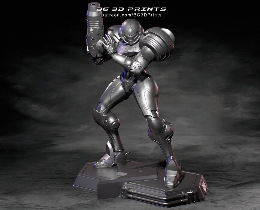 Samus Aran from Super Metroid STL 3D Print Fanart