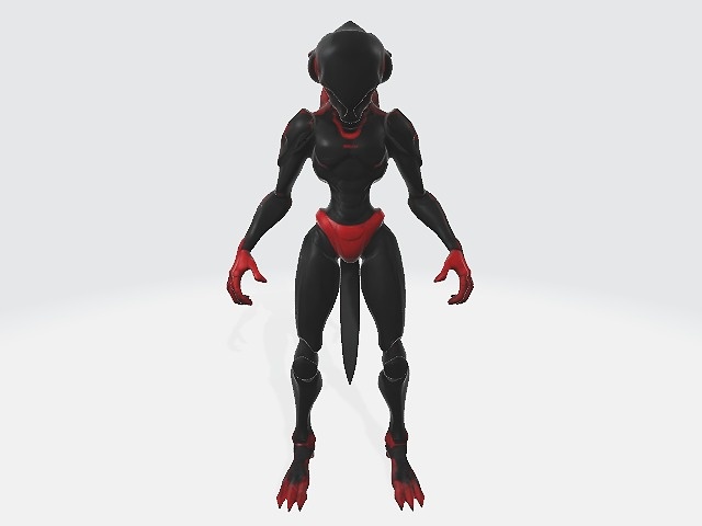 Red and black alien robot