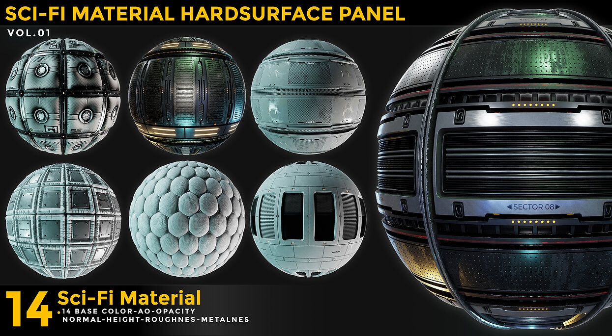 14 SCIFI MATERIAL HARDSURFACE VOL 01