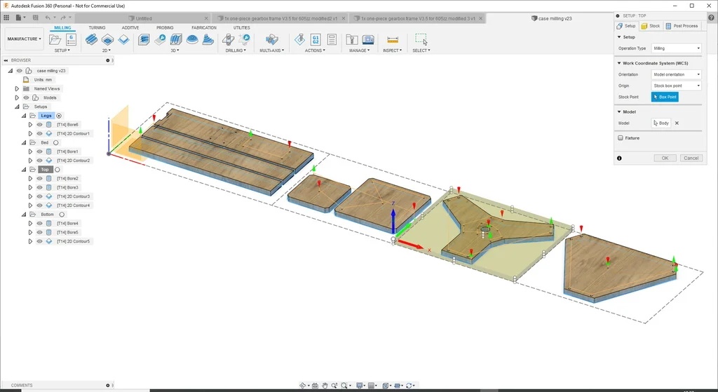 Case milling in Fusion 360 for Archie MK3 Delta Robot 3D printer