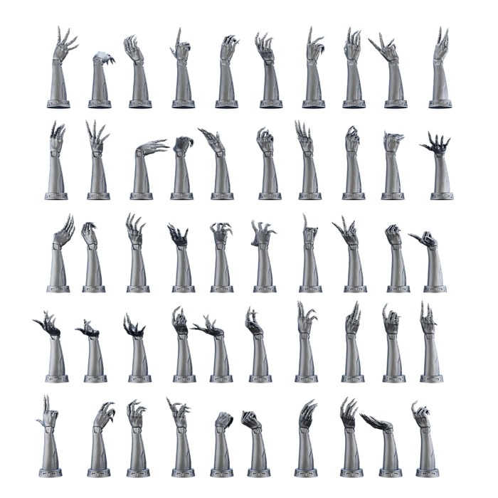 100 Different Robotic Hands and Arms Bundle 3D Printing