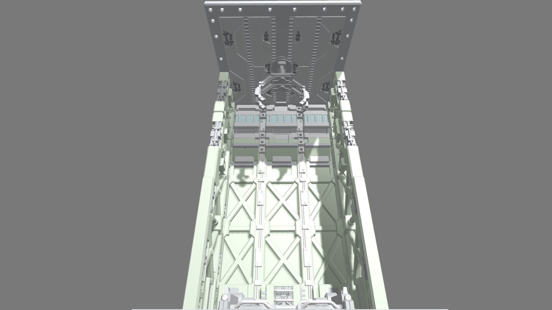MHB09FMC-FULL MECHANIC DETAIL HANGAR BAY WITH STACKABLE OPTIONS 3D PRINT MODEL