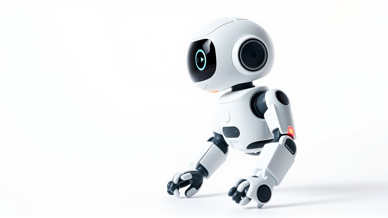 Stylish Toy Robot Assistant with Neon Indicators