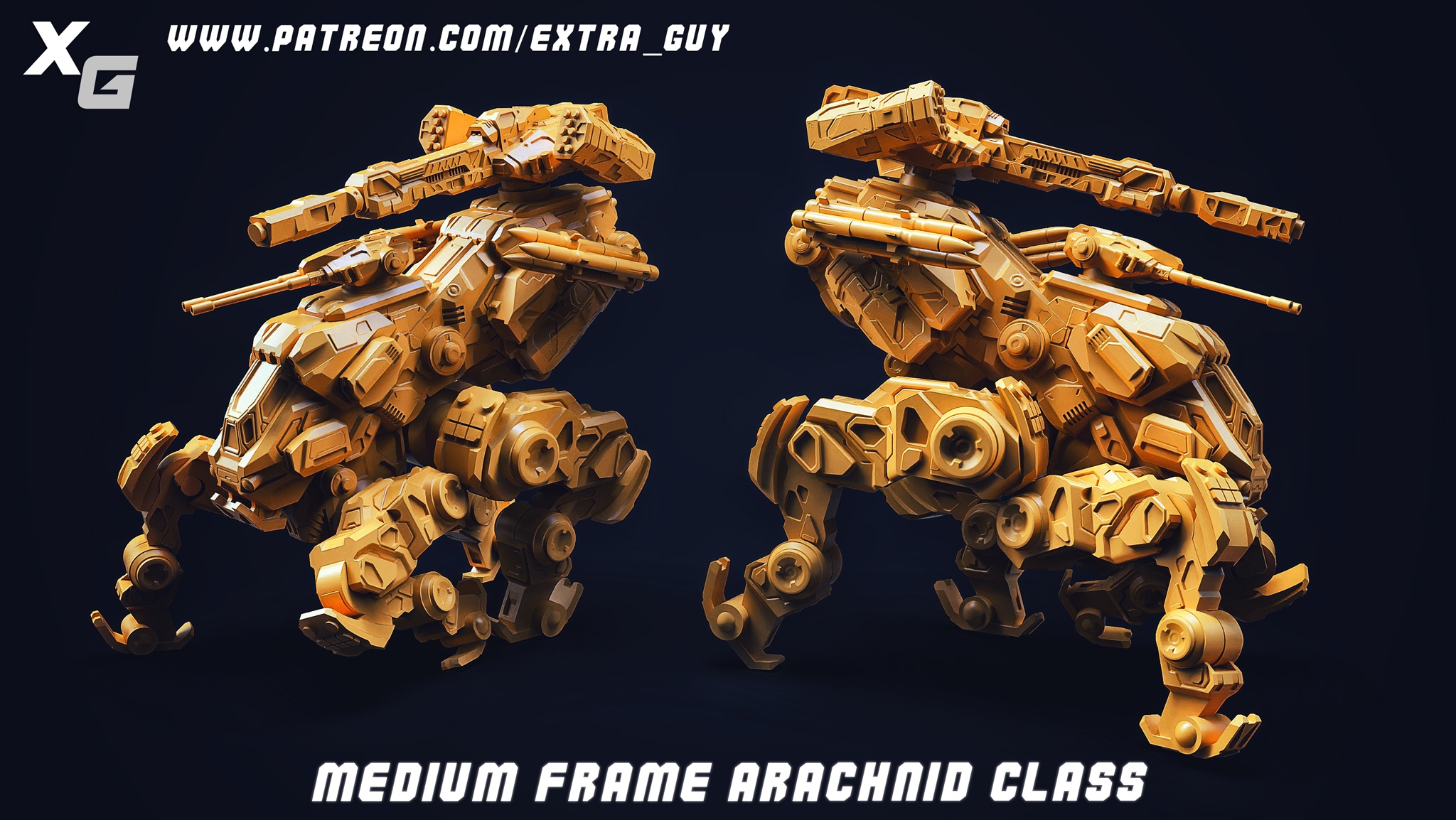 ARACHNID CLASS MEDIUM FRAME 3DPRINTABLE OVER 90MM IN HEIGHT