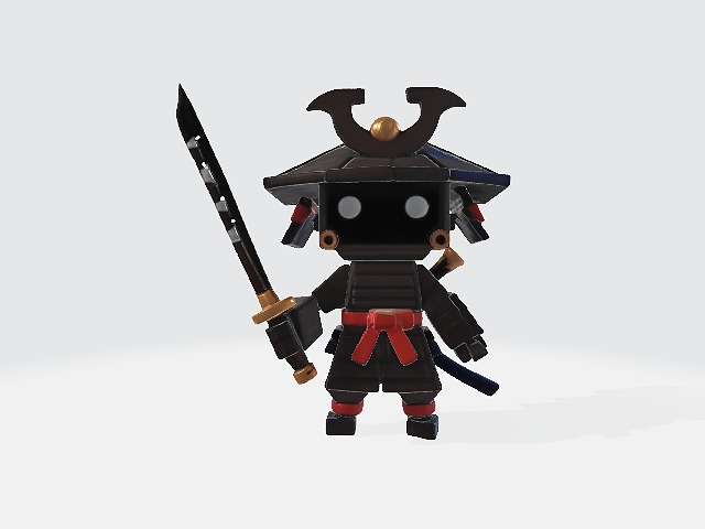Lowpoly samurai robot