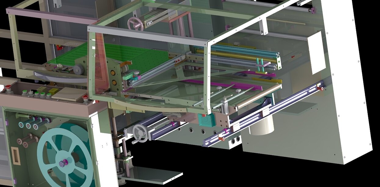 industrial 3D model shrink wrapping machine