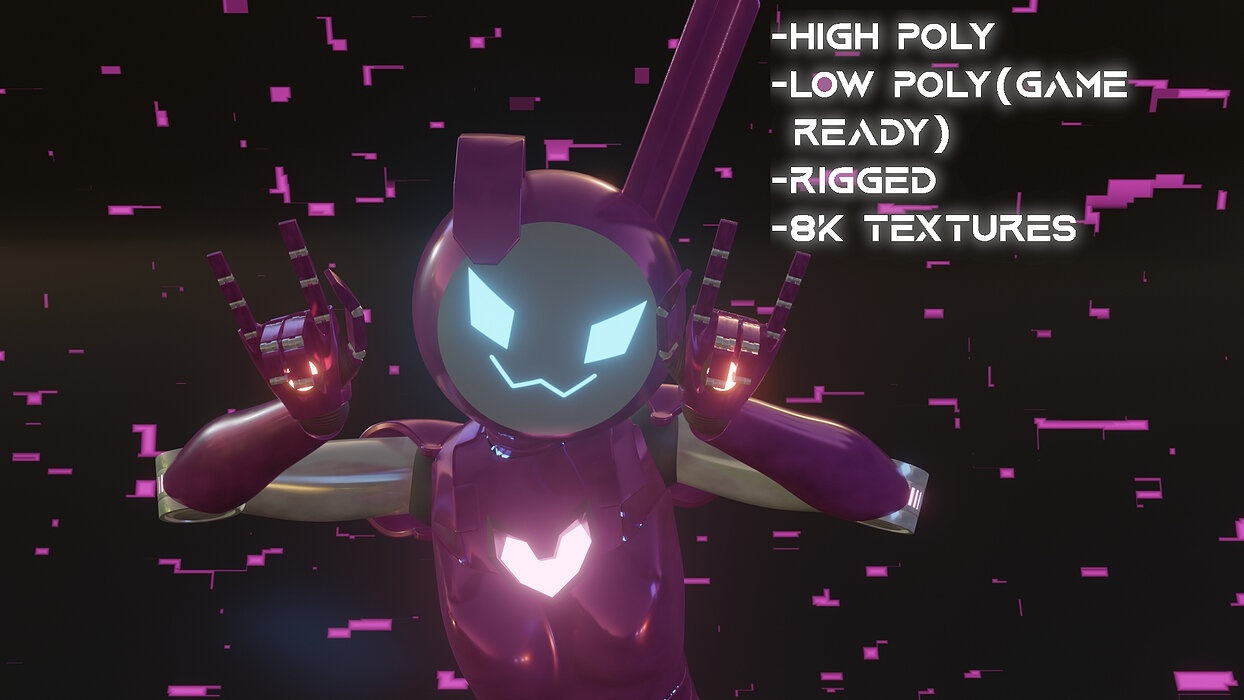 Female Bunny Robot Character
