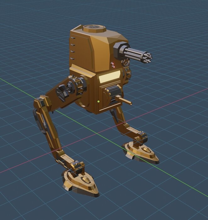 Steampunk Low poly robot