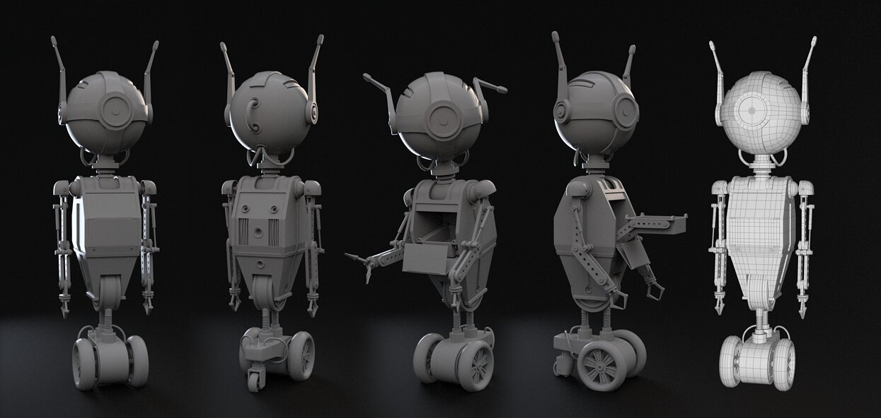 Cute rigged little robot