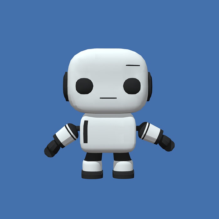 Rigged Robot Character Low-poly PBR 3D model