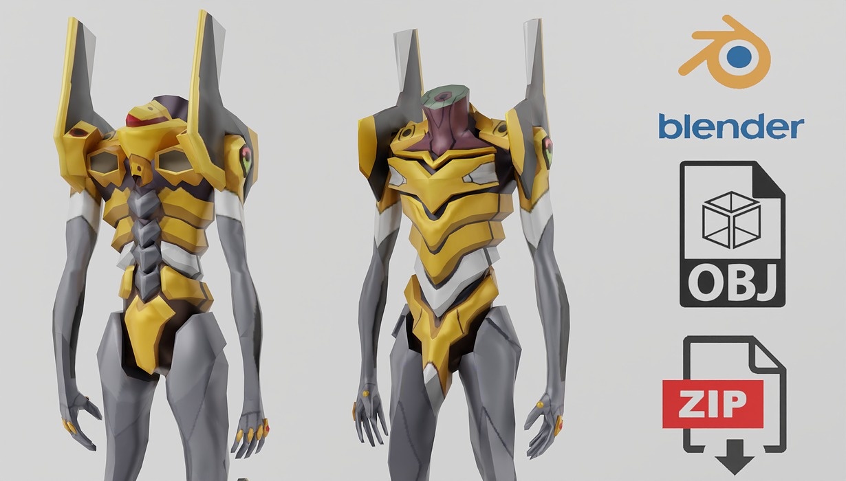 Evangelion EVA MK 09 Textured Lowpoly