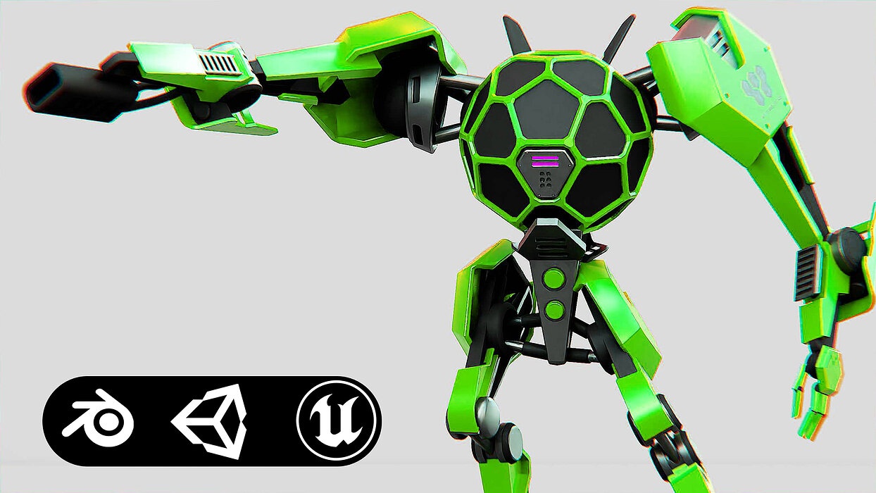HEXA MOSQUITO DROID Rigged for Unreal Engine - Unity - MIXAMO 
