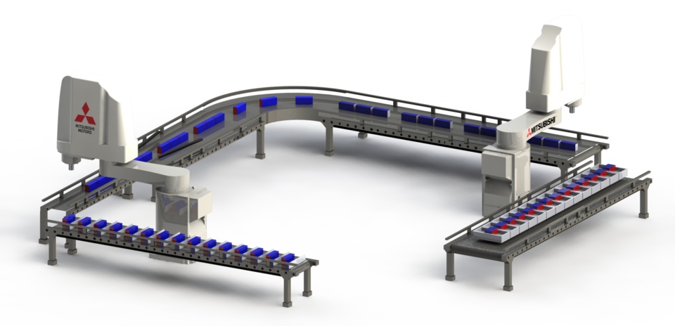 conveyors and robot arms