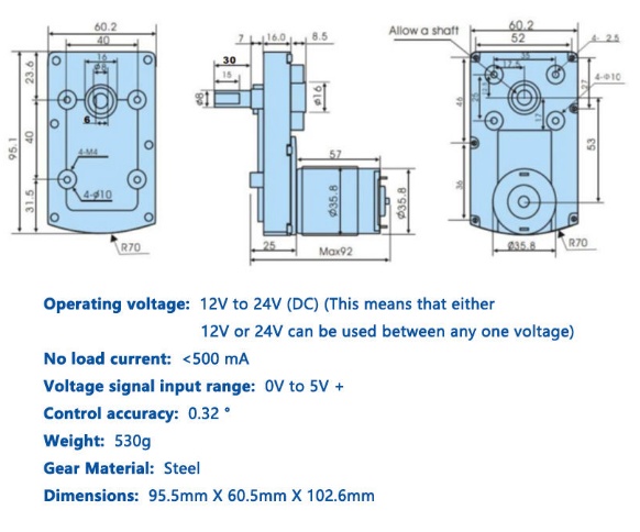 380 kg Servo gear motor