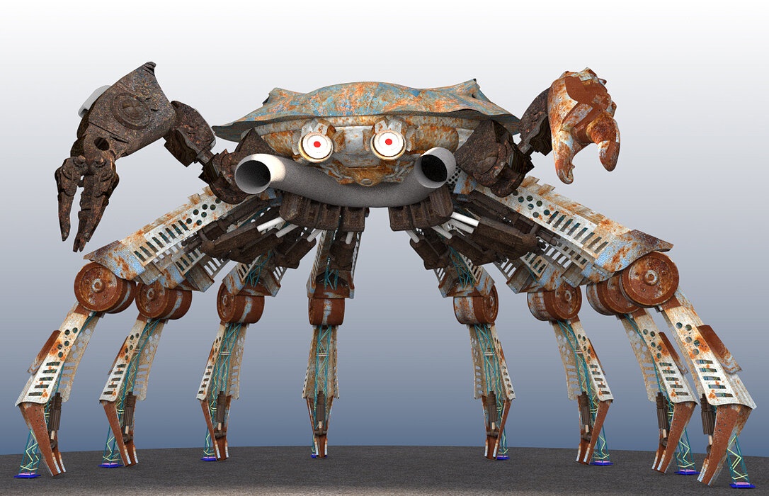 Mechanical crab DJ stage