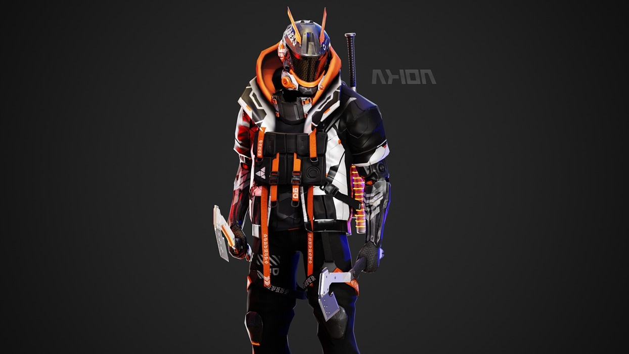 Cyberpunk Axion Robot
