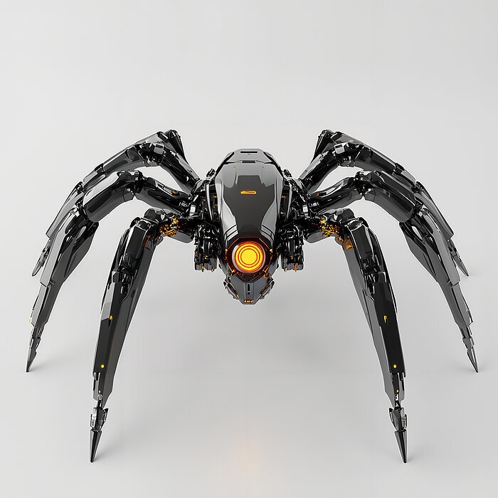 Futuristic Mechanical Spider Robot