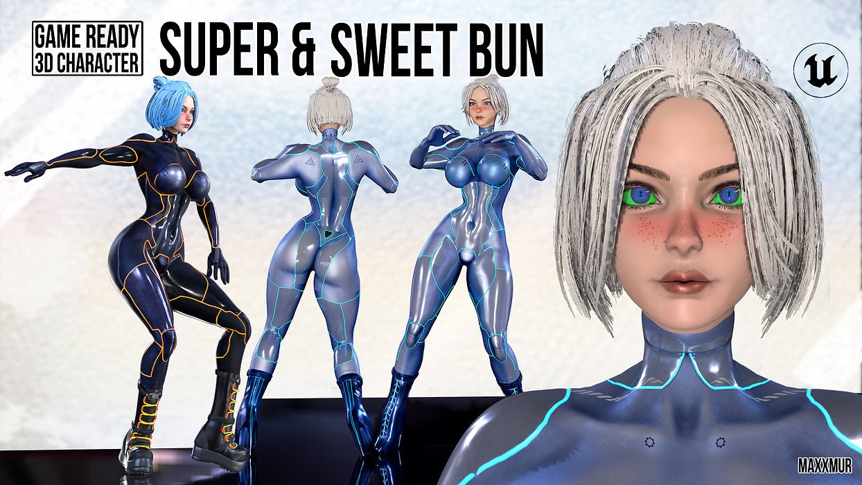 Gameready womans characters SweetBun Super Bun mini pack