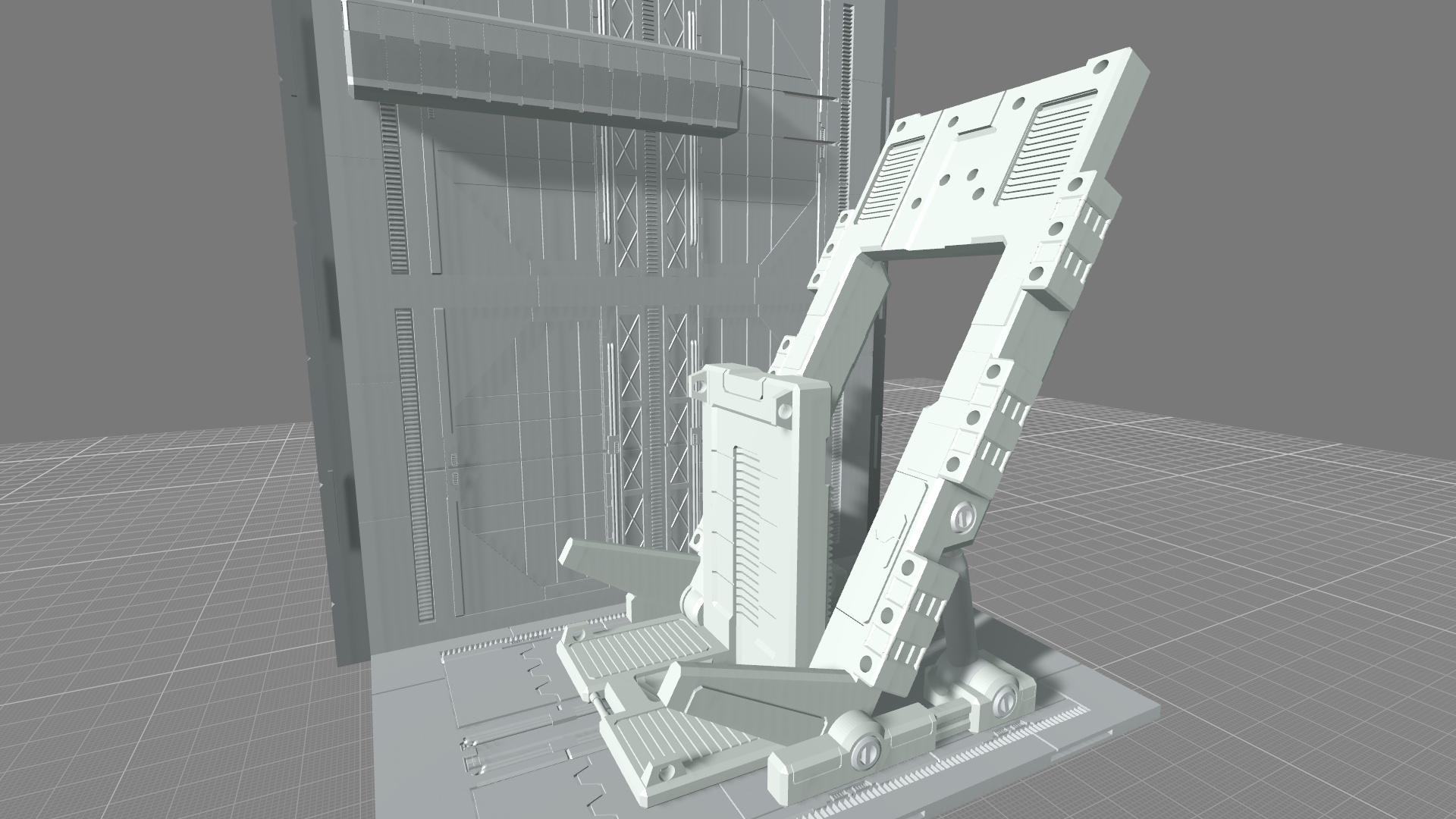 MHB08OF-CLASSIC MECH HANGAR PLATFORM DECK FIXTURE 3D PRINT MODEL